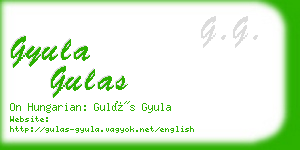 gyula gulas business card